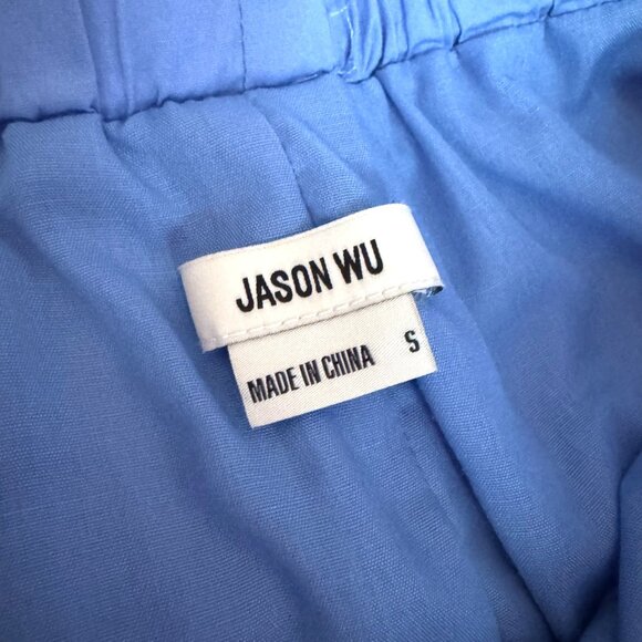 Jason Wu Blue 2-PC Rhinestone Embellished Cotton Button Shirt & Shorts Set S - Picture 2 of 9